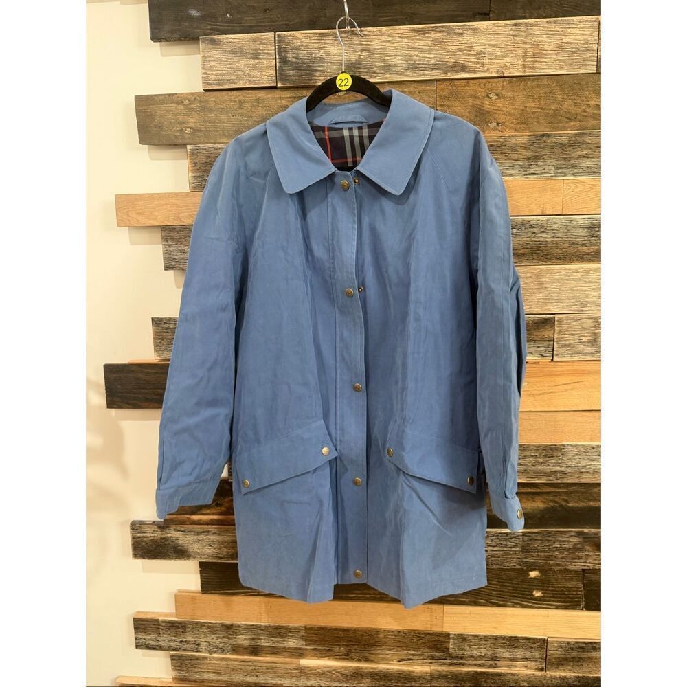 Burberrys’ women coat blue oversize full zip pockets size M - Picture 1 of 13